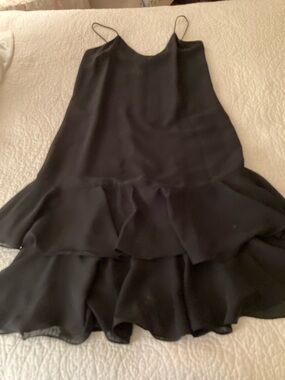 Black Ruffle Slip Dress